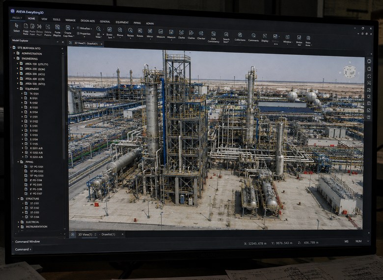 Gas chemical complex 3D engineering model